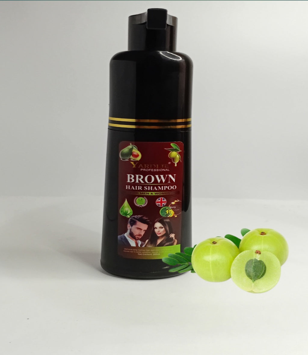 Yardlie Professional Dark Brown Hair Shampoo | Long Lasting Hair Color | 200ml | For Men & Women