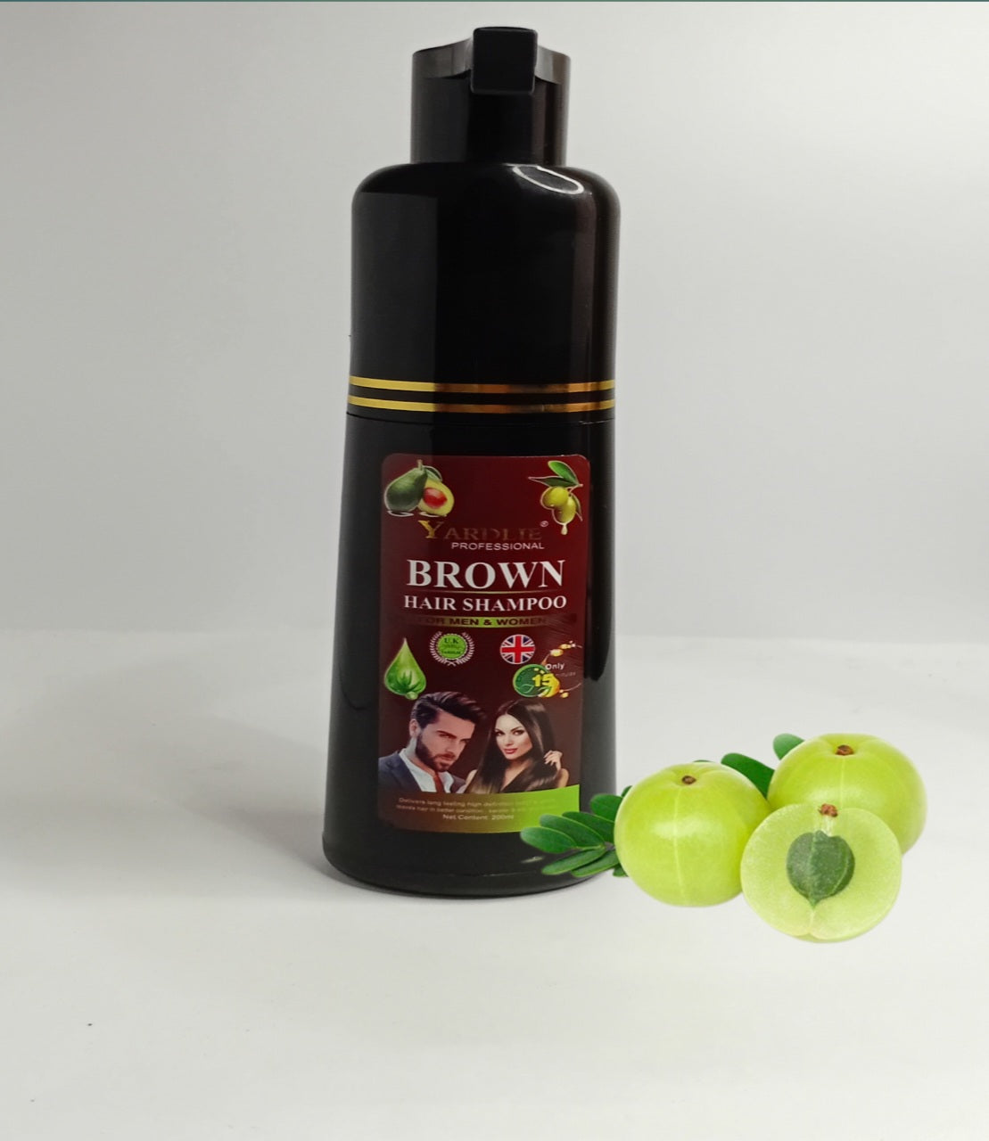 Yardlie Professional Dark Brown Hair Shampoo | Long Lasting Hair Color | 200ml | For Men & Women