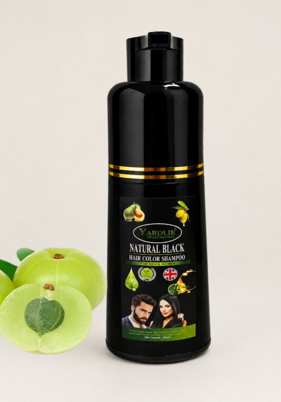 Yardlie Professional Natural Black Hair Color Shampoo for Men & Women – 200ml