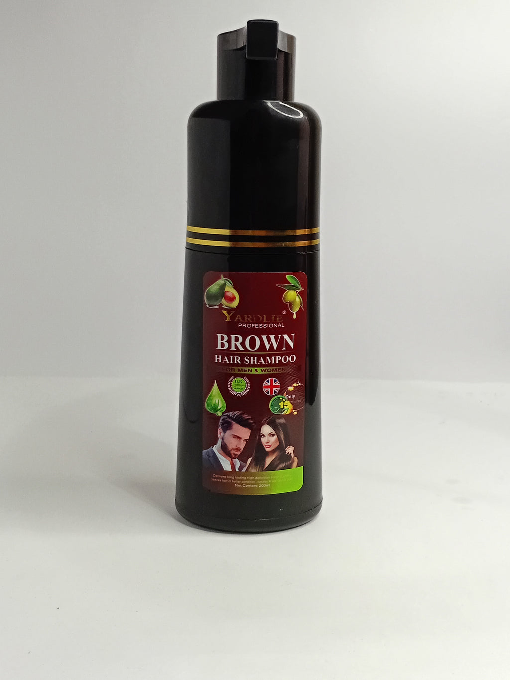 Yardlie Professional Dark Brown Hair Shampoo | Long Lasting Hair Color | 200ml | For Men & Women